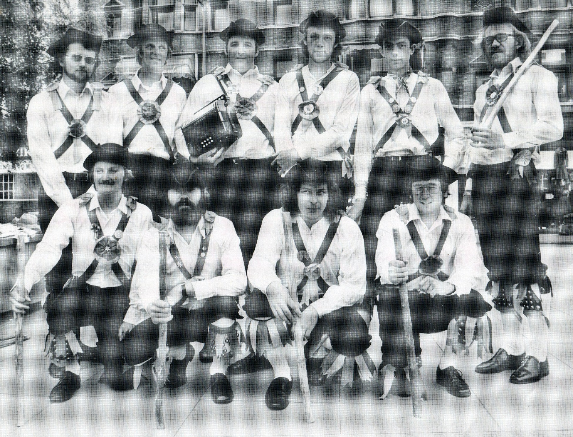MusPics Pete in Northampton Morris kit about 1968 or 1969